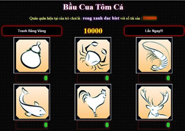 bầu cua tôm cá